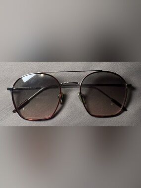 Men's Hexagon Metal Frame Sunglasses - Brown Gradient